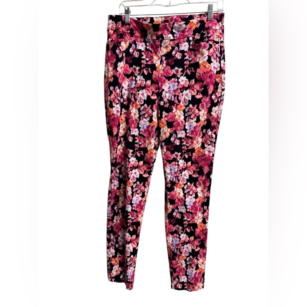 Chico’s Floral Ankle Pants Size 15T US 12/14 Bold Multicolor Stretch Pull On